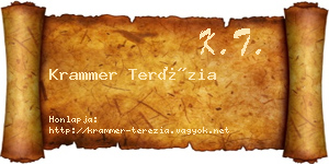 Krammer Terézia névjegykártya